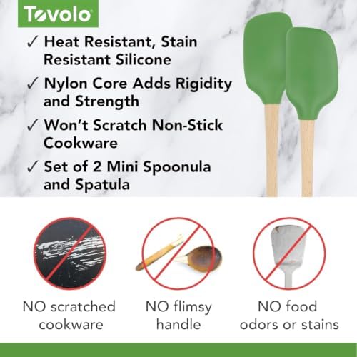 Tovolo Mini Spoon Spatula Wooden Handle Set - Image 3