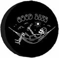 Skeleton in Hammock Spare Tire Cover Beautiful Life White Black Background by NOMEDOGYIM