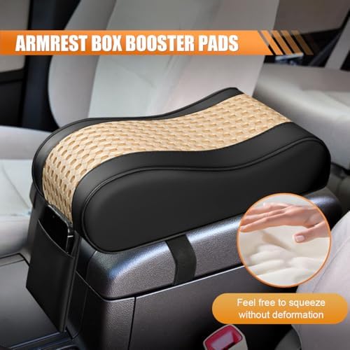 Leather Memory Foam Auto Center Console Armrest Pillow Pad - Image 3