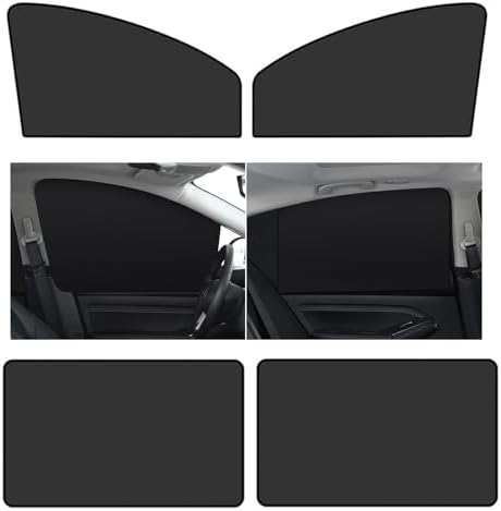 4 PCS Car Front and Rear Side Window Sunshade, 18.8" x 24.4" x 12.9" + 31.4" x by Yumfugu