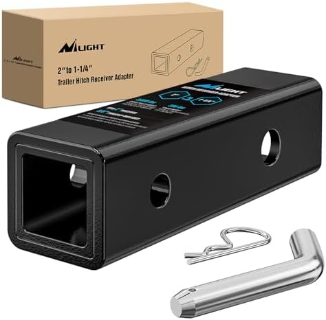 Nilight Trailer Hitch Receiver Adapter Reducer Sleeve 2 to 1-1/4 Inch by Nilight