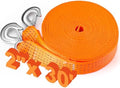 Threlaco Tow Strap with Hooks, 11000lbs Reflective Forged Steel Hooks by Threlaco