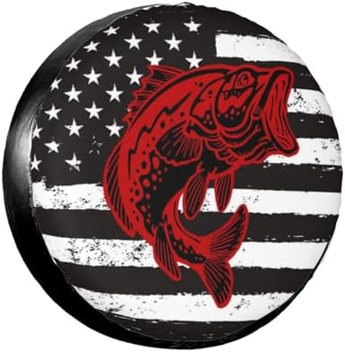 Fish Flag Spare Tire Cover Wheel Protectors Weatherproof Sun Protection Covers by Gayruaicjz