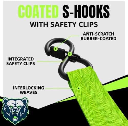 Retractable Ratchet Straps, 1 Inch x 12 Feet Heavy Duty Tie Downs, 1760lb Break - Image 5