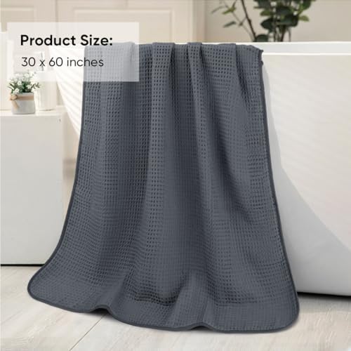 HOMEXCEL Waffle Bath Towels Set of 4 Pack, Waffle Towels - Image 6