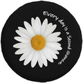 White Daisy Quote Spare Tire Cover by TZBVTAU