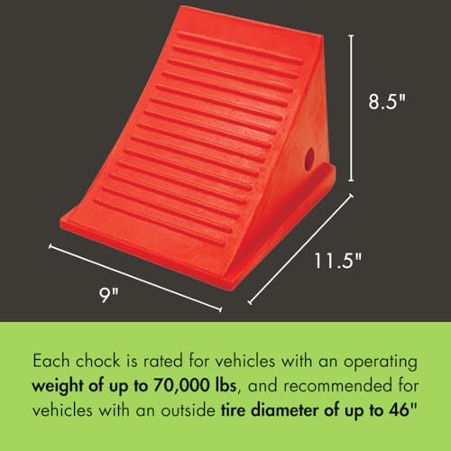 Checkers One Large Wheel Chock for 32-46" Tires - Image 5