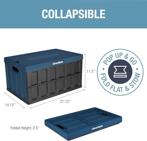 CleverMade Collapsible Storage Bin - 46L - Ocean - Image 2