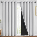 Yakamok Greyish White 100% Blackout Curtains 84 Inches Long, 2 Thick Layers by Yakamok