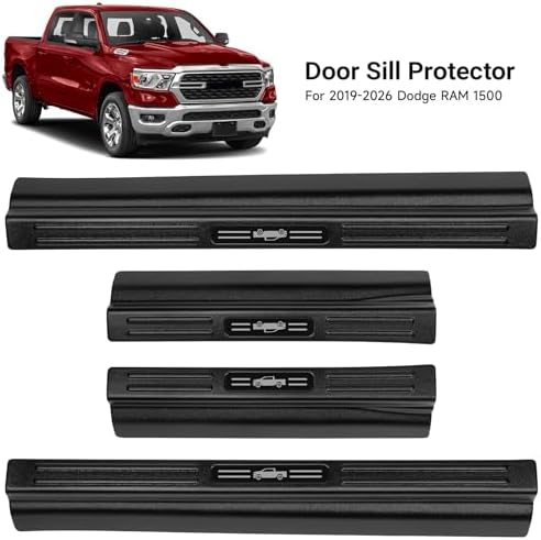 4PCS Door Sill Protector for 2019-2026 Dodge RAM 1500 Door Sill Guard Replace - Image 2