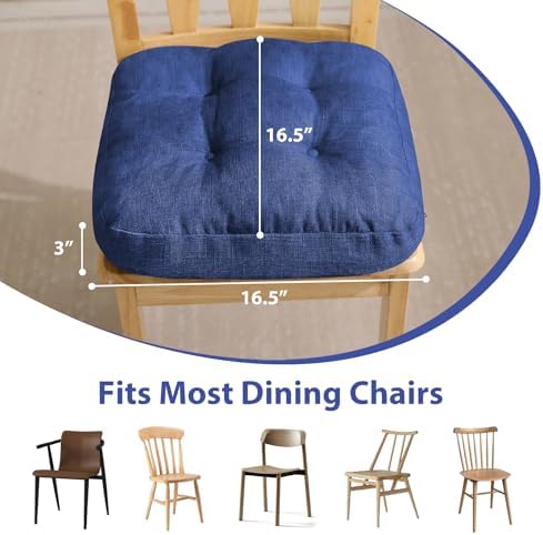 IASEAHK Memory Foam Dining Chair Cushions, 16.5"x16.5"x3.5" - Image 3