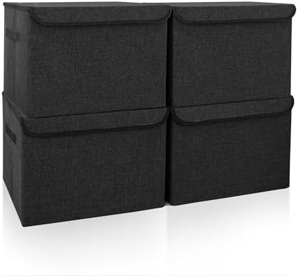Bagnizer Large 22 Quart Linen Fabric Foldable Storage Bin Cube Organizer Basket by Bagnizer