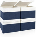 Bagnizer Large 22 Quart Linen Fabric Foldable Storage Bin Cube Organizer Basket by Bagnizer