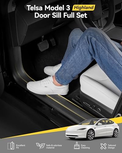 3W Tesla Model Y Juniper 2025 2026 5 Seat Door Sill Protector (Not Standard - Image 2