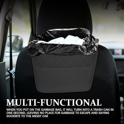 Car Seat Back Organizer, Leather Backseat Hanging Storage Bag, Car Large - Image 3