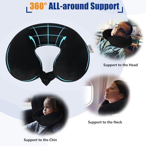 SAIREIDER Neck Pillows for Travel 100% Memory Foam Adjustable Travel Pillows - Image 3