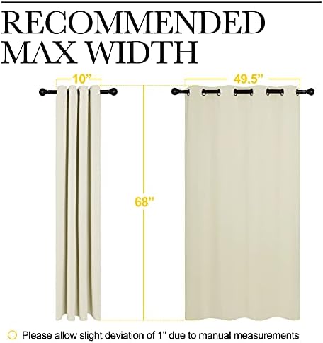 NICETOWN Beige Room Darkening Curtains - Image 6