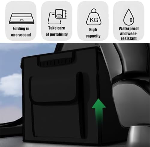 Car Trunk Organizer with Lid Collapsible Oxford Cloth Black - Image 5