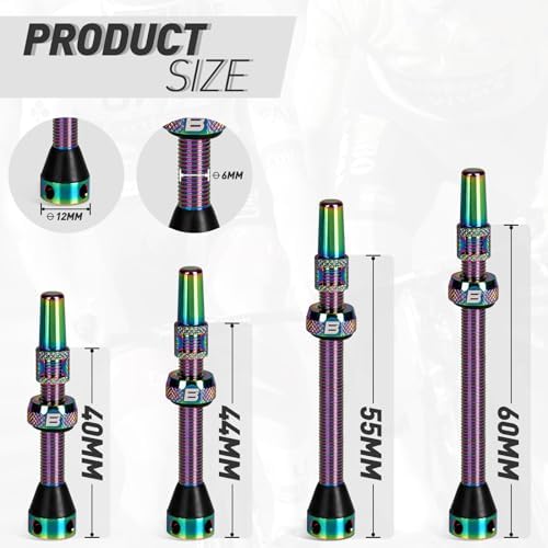 BWSHLF Tubeless Presta Valve Stem 40/44/55/60/65/70/80/100 mm, Super Light - Image 5