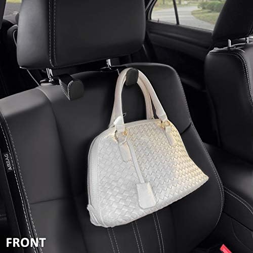 Headrest Hooks for Car, Back Seat Organizer Black Leather Hanger Holder Hook - Image 3
