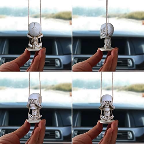 Rear View Mirror Accessories of Swinging Sugar Skull Car Hanging Ornament - Image 6