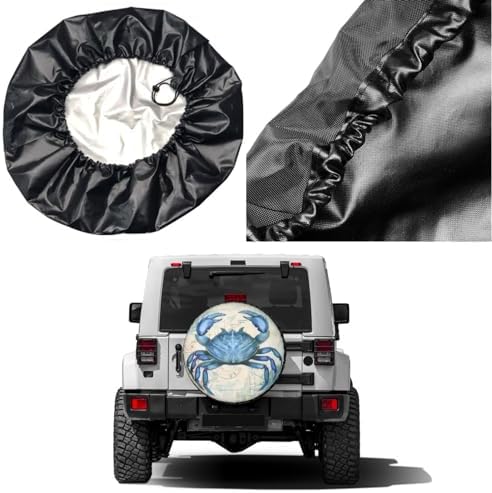 Delerain Spare Tire Cover Vintage Crab Wheel Covers Waterproof Dust-Proof UV - Image 5