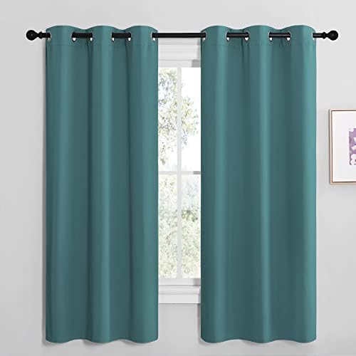 NICETOWN Kitchen Blackout Curtains, 1 Pair, 42 by 68-inch, Sea Teal by NICETOWN