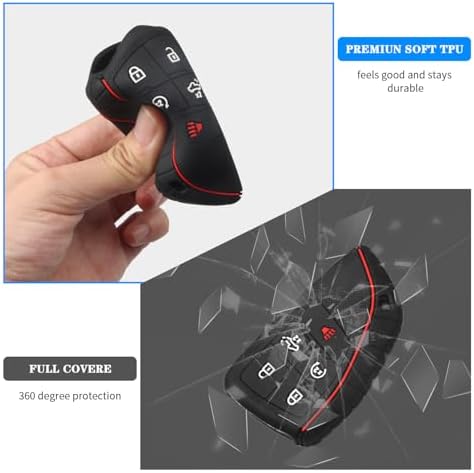 QBUC 2 Pcs Key Fob Cover for Chevy, 5 Buttons Silicone - Image 5