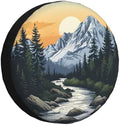 Spare Tire Cover Mountains Nature Sunset Scenery Wheel Covers Weatherproof by Unknown