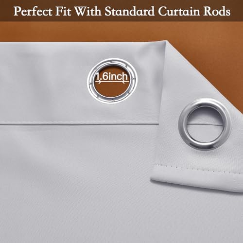 SimpleHome Ombre Gradient Burnt Orange White to Gray Curtains Bedroom 84L - Image 5