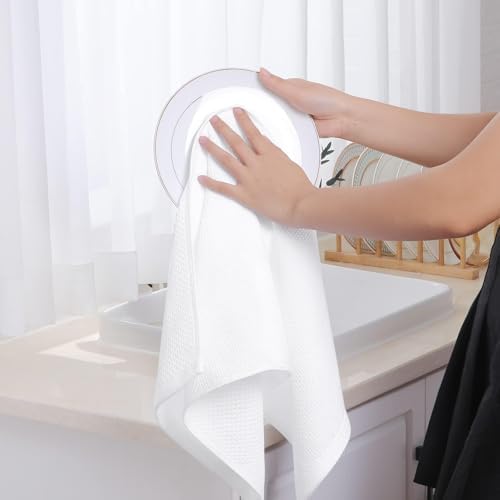 Homaxy 100% Cotton Waffle Weave Kitchen Dish Towels 4-Pack - Image 4