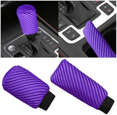 Craedli 2PCS Car Gear Shift Knob Cover & Handbrake Cover, Comfortable Anti-Slip by Unknown