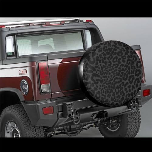 15 Inch Black Leopard Print PVC Leather Spare Tire Cover - Image 2