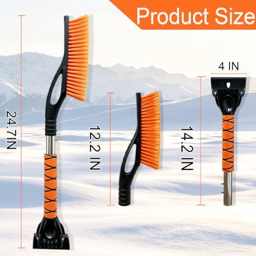 2 Pack Ice Scrapers Portable Snow Brush - Image 5