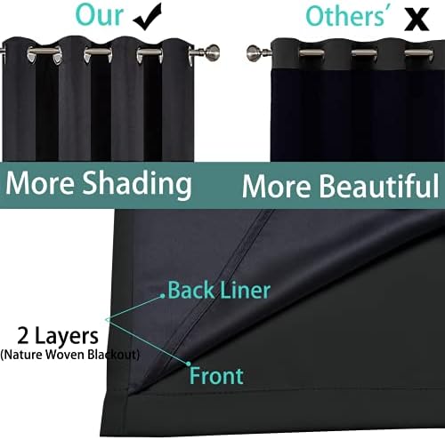 Yakamok Black 100% Blackout Curtains 96 Inches Long - Image 5