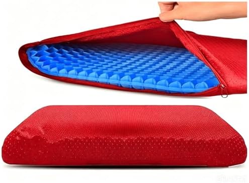 Gel Seat Cushion, Cool & Breathable 16inX13.7inX1in，ZD-Hong by Unknown
