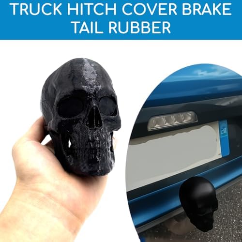Trailer Hitch Ball Cover Skull Truck Hitch Cover Brake Tail Rubber Towing Hitch - Image 5