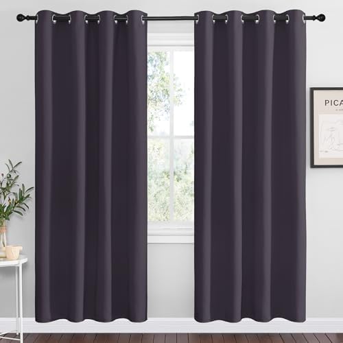NICETOWN Greyish Purple Blackout Curtains 78 inches Length by NICETOWN