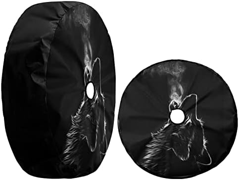 Black 3D Wolf Spare Tire Cover - Image 3