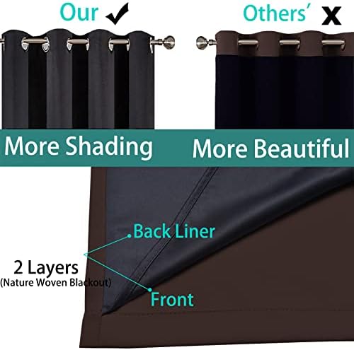 Yakamok Chocolate Brown Blackout Curtains 84 Inches Long 52" Wide, 2 Panels - Image 6