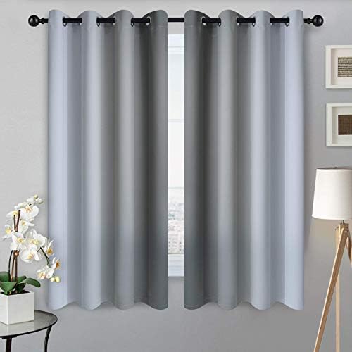 SimpleHome Ombre Grey to Grey White Curtains - Image 2