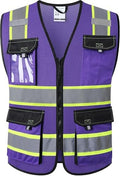 JKSafety Safety Vest for Men Women Hi Vis Reflective Vest JK220 PurpleB S by JKSafety