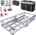 Mockins 50"x24"x7" Aluminum Hitch Cargo Carrier & 25 Cu Ft Cargo Bag by Mockins