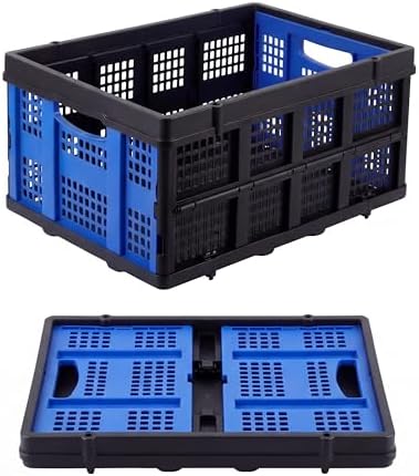 55L Collapsible Plastic Storage Crate, Stackable by Unknown