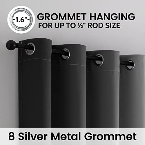 SimpleHome 100% Blackout Ombre Bedroom Curtains Black and Greyish White - Image 3