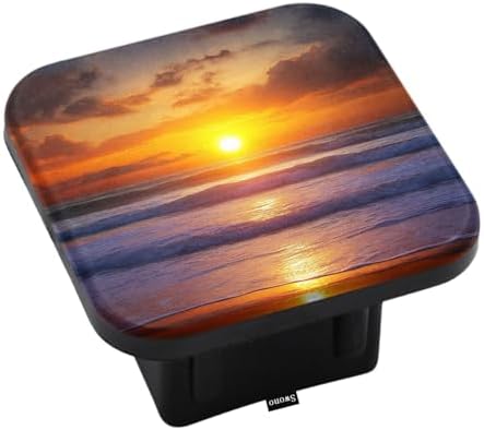 Swono Sunset Oversea Trailer Hitch Cover Plug Tropical Ocean Beach Sunlight by Swono