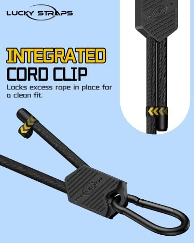 Lucky Straps 36" Black Adjustable Carabiner Bungee Cords - Image 2