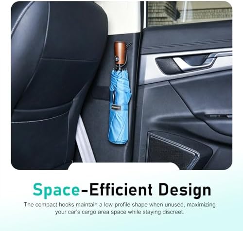 2 PCS Car Umbrella Holder Hooks, Self-Adhesive Trunk Organizer Clips - Image 6
