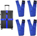 4 Pack Blue Luggage Straps, Adjustable Travel Belt by Unknown