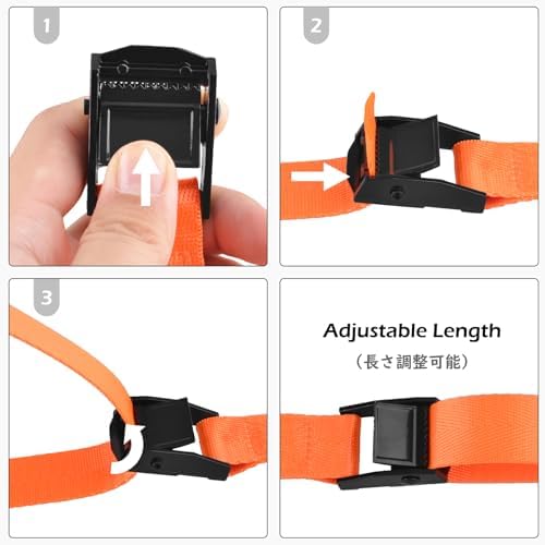 TRIWONDER Cinch Tie Down Strap Lashing Straps Heavy Duty Nylon Straps - Image 4
